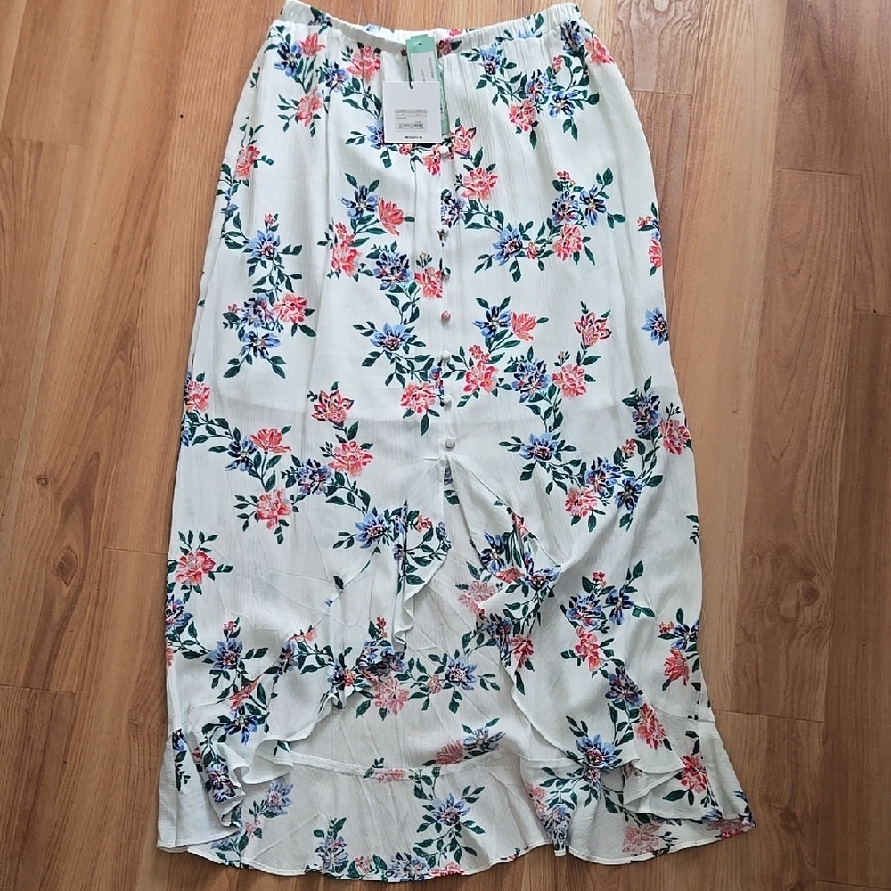 Floral White Skirt